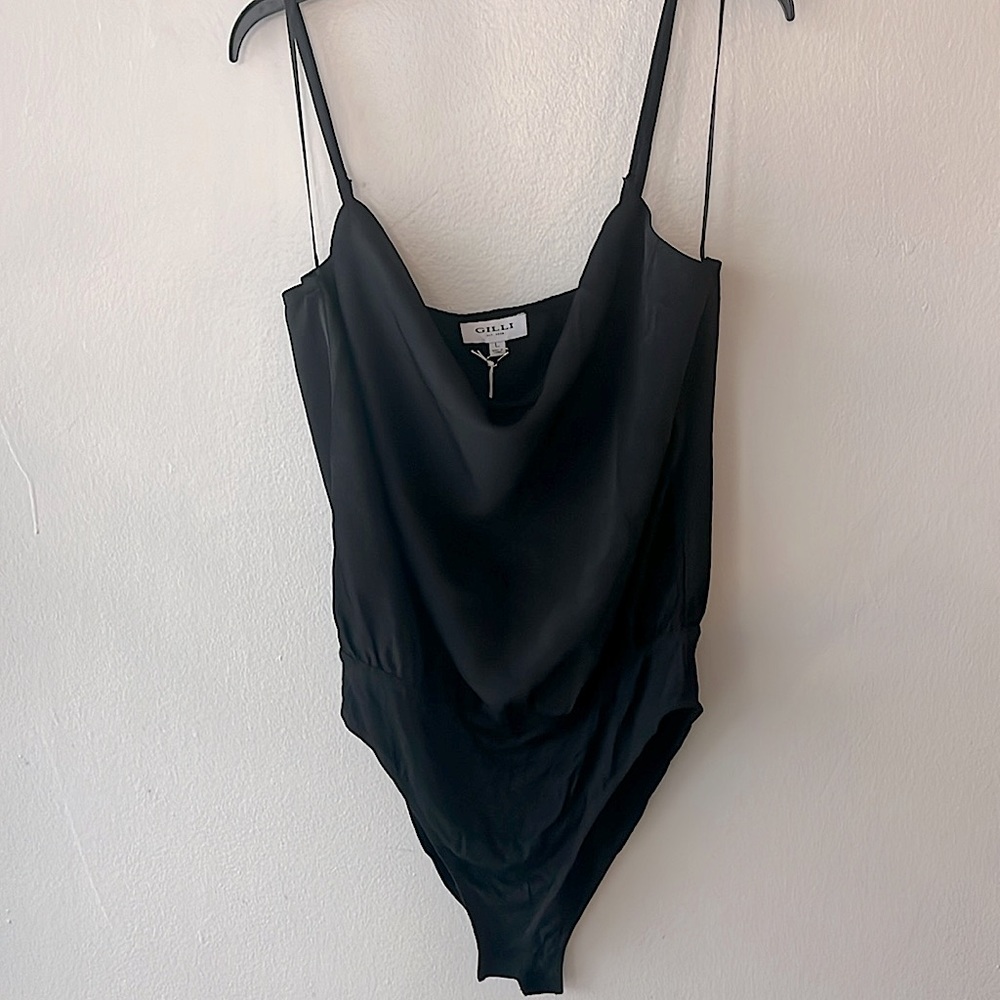 Black Gilli Cowl Neck Bodysuit
